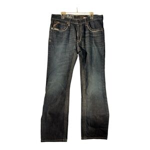 Ariat M4 Low Rise Straight Jeans Mens 35x34 Blue Dark Wash